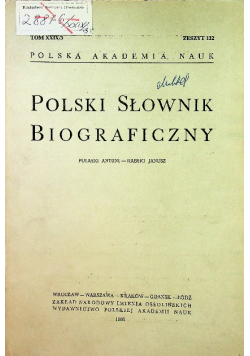 Polski Słownik Biograficzny tom 122 tom XXIX3
