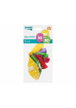 Balony liczba 30 urodziny 30cm 5szt