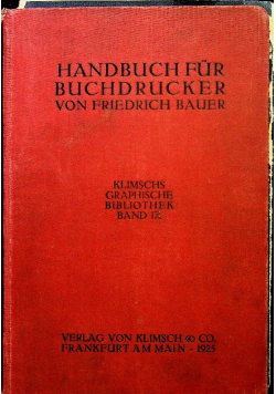 Handbuch fur buchdrucker 1925 r.