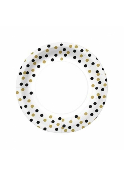 Talerze papierowe okrągłe eko Confetti 18cm 10szt
