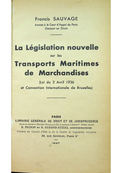 La Legislation nouvelle 1937 r