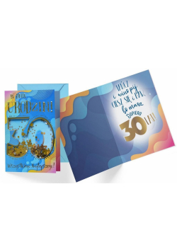 Karnet B6 konfetti KNF-035 Urodziny 30 męskie