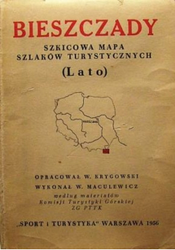 Bieszczady Szkicowa Mapa Szlaków Turystycznych Lato