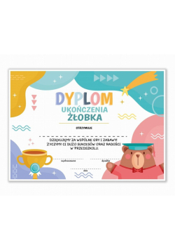 Dyplom A4 ukończenia żłobka - Puchar 20szt