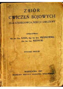 Zbiór ćwiczeń bojowych 1927 r