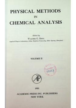Physical methods in chemical analysis vol 2