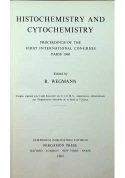 Histochemistry and cytochemistry