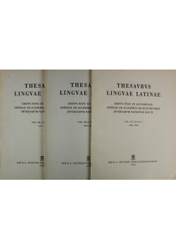 Thesavrvs lingvae latinae Volume VII 2 Fasc V do VII