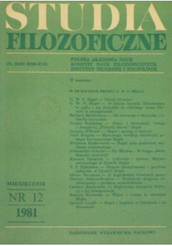 Studia Filozoficzne numer 12
