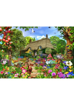 Puzzle 1500 Chatka z kwitnącym ogrodem