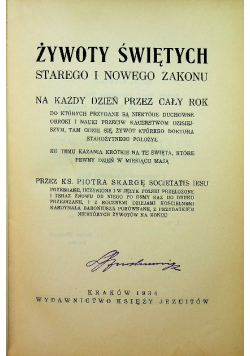 Żywoty świętych Starego i Nowego Zakonu Tom II 1934 r.
