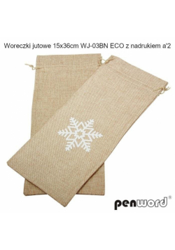 Woreczki jutowe eco z nadrukiem 36x15cm 2szt
