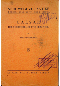 Caesar der schriftsteller und sein werk 1933 r