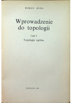 Wprowadzenie do topologii Cz I
