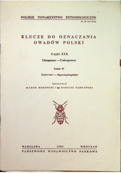 Klucze do oznaczania owadów Polski Część XIX Chrząszcze Coleoptera Zeszyt 67