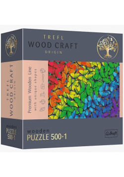 Puzzle drewniane 500+1 Tęczowe motyle TREFL