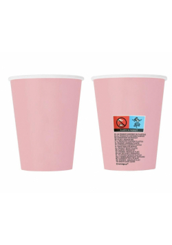 Kubeczki papierowe jasnoróżowe 270ml 8szt