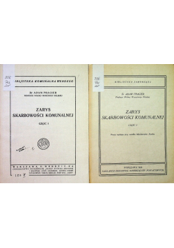Zarys skarbowości komunalnej Tom I i II Reprint z ok 1926