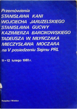 Przemówienia na V posiedzeniu Sejmu PRL