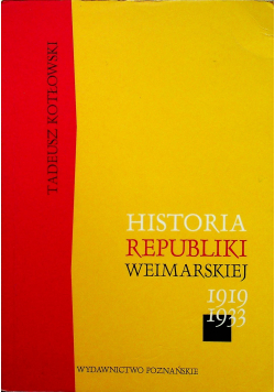 Historia Republiki Weimarskiej 1919 1933