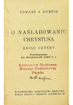 O naśladowaniu Chrystusa 1948 r Miniaturka