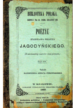 Jagodyński Poezye 1860 r
