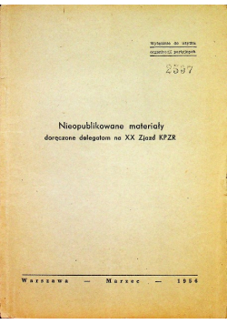 Nieopublikowane materiały