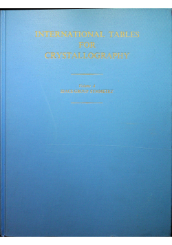 International tables for crystallography Volume A