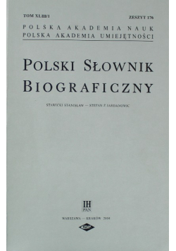 Polski słownik biograficzny Zeszyt 176