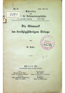 Die Ultmart im dreigjhrigen Krige 1904 r.