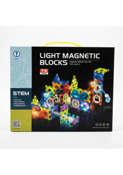 Klocki magnetyczny zjeżdżalnia ze światłem 75el
