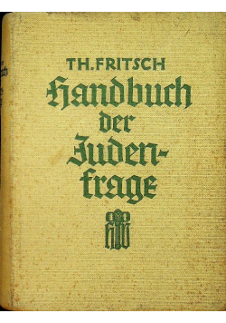 Fritsch handbuch der judenfrage 1935 r.