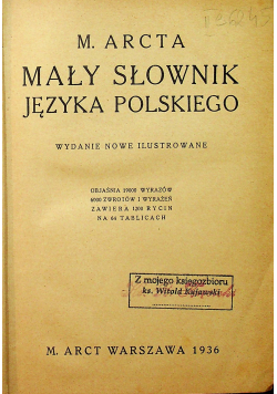 Mały słownik języka polskiego 1936 r.