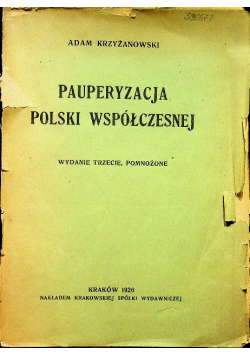Pauperyzacja Polski współczesnej 1926r
