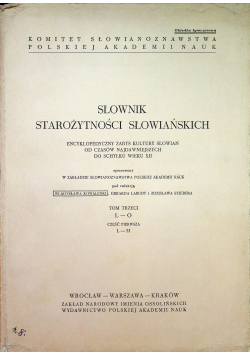Słownik starożytności słowiańskich tom 3 część I i II