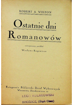 Ostatnie dni Romanowów 1925 r.