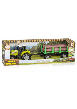 Traktor z przyczepą do drewna