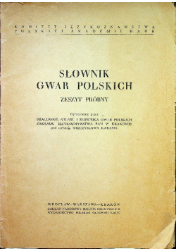 Słownik gwar polskich zeszyt próbny