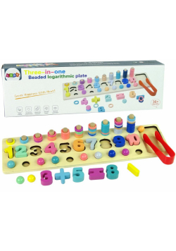Plansza drewniana edukacyjna 3w1 Sorter liczby