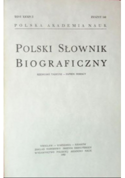 Polski Słownik Biograficzny Tom XXXIV/2 Zeszyt 141