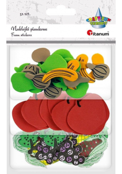 Naklejki piankowe owoce, warzywa mix 51szt