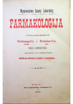 Farmakologija 1883 r