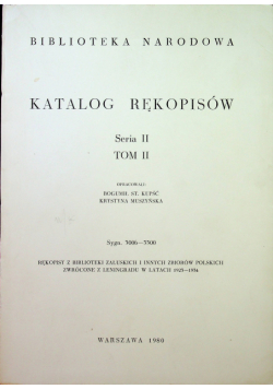 Katalog rękpisów Seria II Tom II