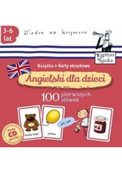 Angielski dla dzieci 100 pierwszych słów Książka + karty obrazkowe Nowa