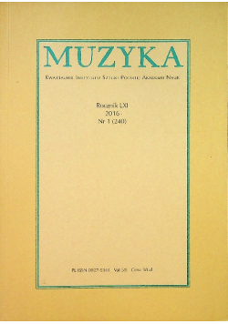 Muzyka Rocznik LXI 2016 Nr 1