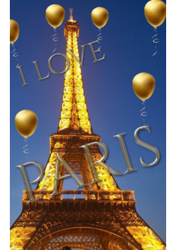 I love paris eiffel tower gold ballon creative blank journal