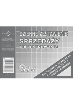 Dzienne zestawienie sprzedaży udokumentowanej K-14