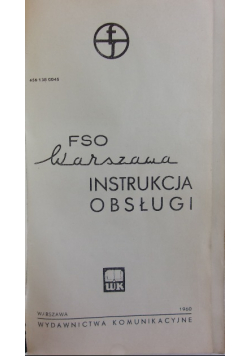 FSO Warszawa  instrukcja obsługi