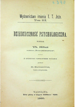 Dziedziczność psychologiczna 1885 r