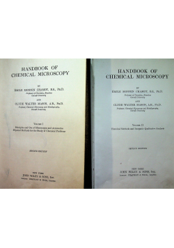 Handbook of chemical microscopy tomy od 1 do 2 1940r